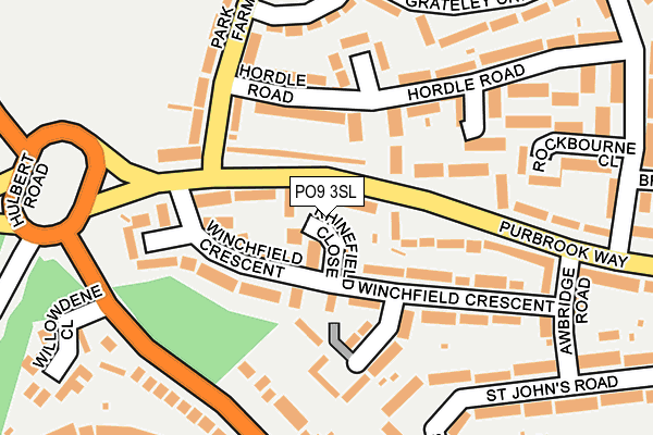 PO9 3SL map - OS OpenMap – Local (Ordnance Survey)