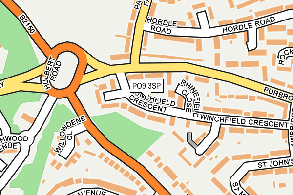 PO9 3SP map - OS OpenMap – Local (Ordnance Survey)