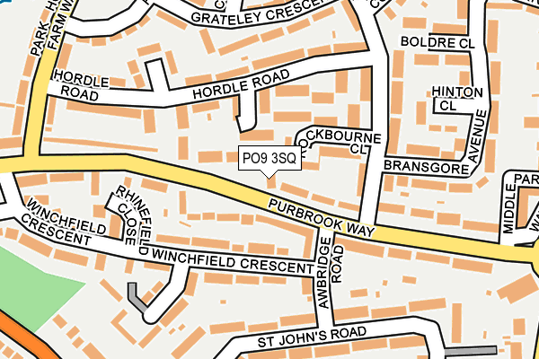 PO9 3SQ map - OS OpenMap – Local (Ordnance Survey)