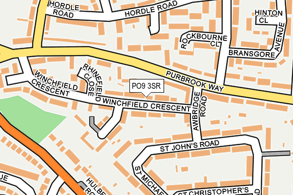 PO9 3SR map - OS OpenMap – Local (Ordnance Survey)