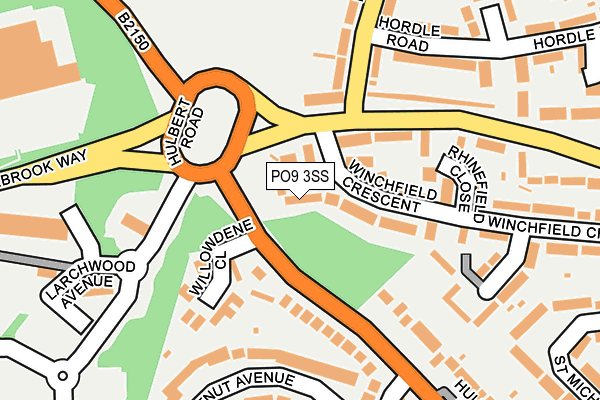 PO9 3SS map - OS OpenMap – Local (Ordnance Survey)