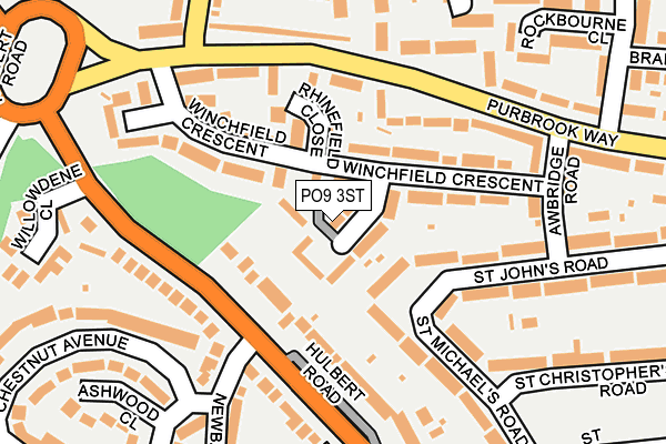 PO9 3ST map - OS OpenMap – Local (Ordnance Survey)