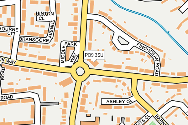 PO9 3SU map - OS OpenMap – Local (Ordnance Survey)