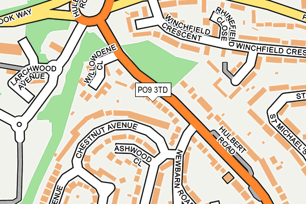 PO9 3TD map - OS OpenMap – Local (Ordnance Survey)
