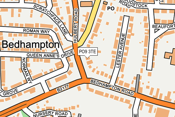 PO9 3TE map - OS OpenMap – Local (Ordnance Survey)