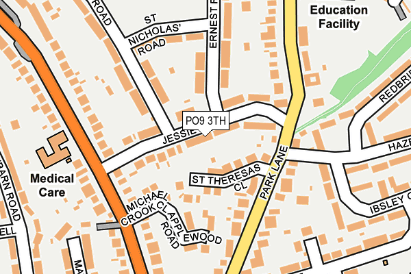 PO9 3TH map - OS OpenMap – Local (Ordnance Survey)