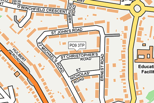 PO9 3TP map - OS OpenMap – Local (Ordnance Survey)