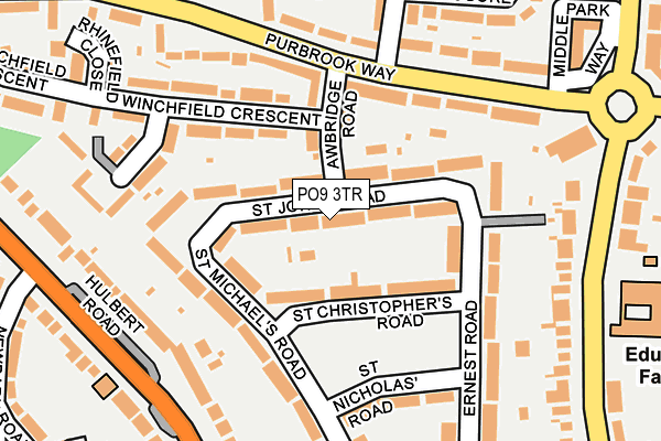 PO9 3TR map - OS OpenMap – Local (Ordnance Survey)
