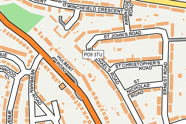 PO9 3TU map - OS OpenMap – Local (Ordnance Survey)