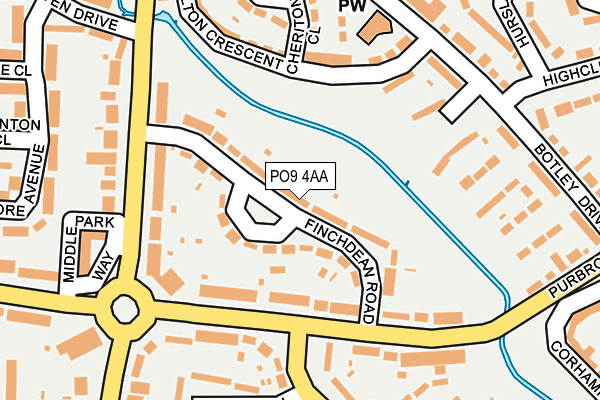 PO9 4AA map - OS OpenMap – Local (Ordnance Survey)