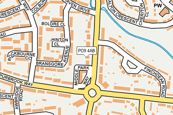 PO9 4AB map - OS OpenMap – Local (Ordnance Survey)