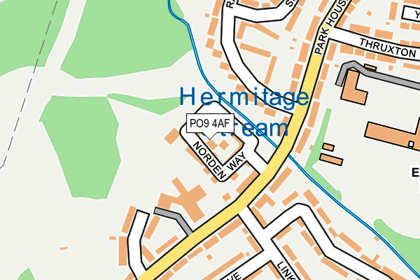 PO9 4AF map - OS OpenMap – Local (Ordnance Survey)