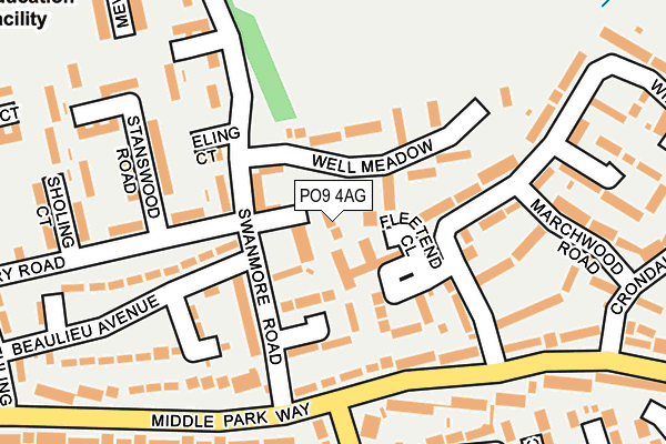 PO9 4AG map - OS OpenMap – Local (Ordnance Survey)