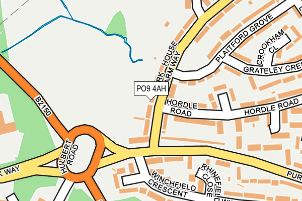 PO9 4AH map - OS OpenMap – Local (Ordnance Survey)