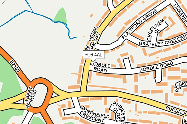 PO9 4AL map - OS OpenMap – Local (Ordnance Survey)