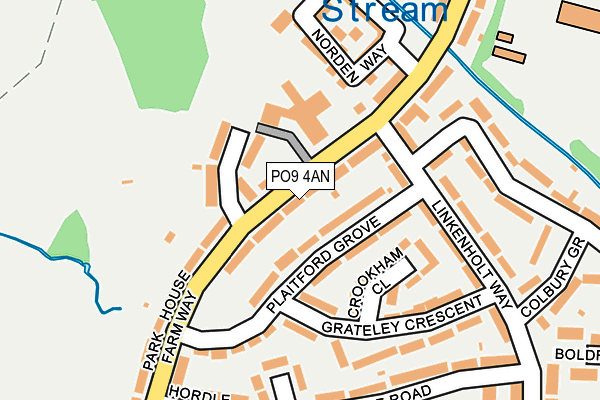 PO9 4AN map - OS OpenMap – Local (Ordnance Survey)