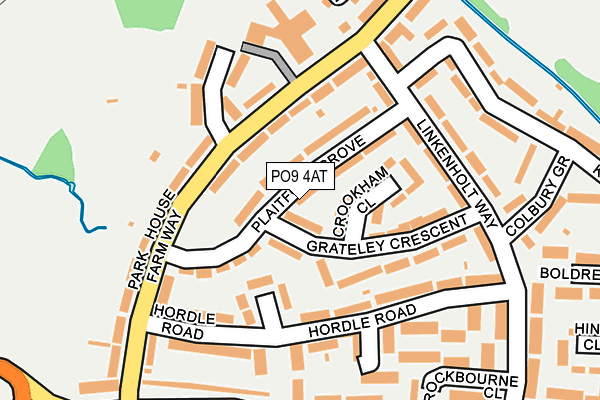 PO9 4AT map - OS OpenMap – Local (Ordnance Survey)