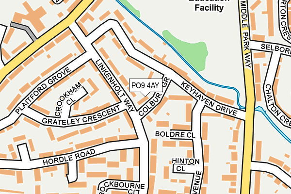 PO9 4AY map - OS OpenMap – Local (Ordnance Survey)