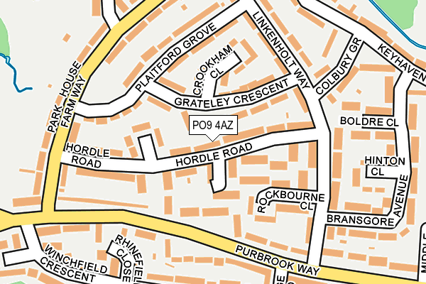 PO9 4AZ map - OS OpenMap – Local (Ordnance Survey)