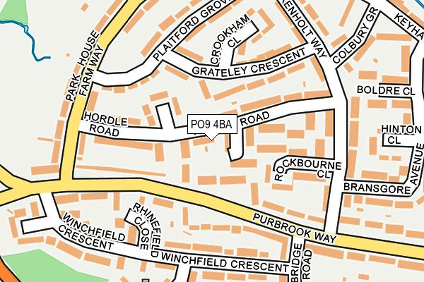 PO9 4BA map - OS OpenMap – Local (Ordnance Survey)