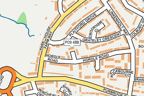 PO9 4BB map - OS OpenMap – Local (Ordnance Survey)