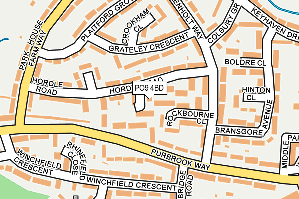 PO9 4BD map - OS OpenMap – Local (Ordnance Survey)