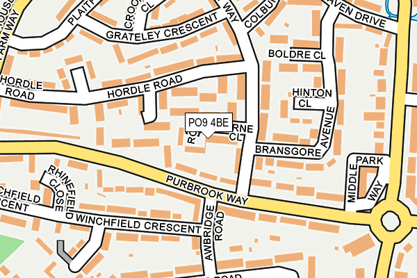 PO9 4BE map - OS OpenMap – Local (Ordnance Survey)