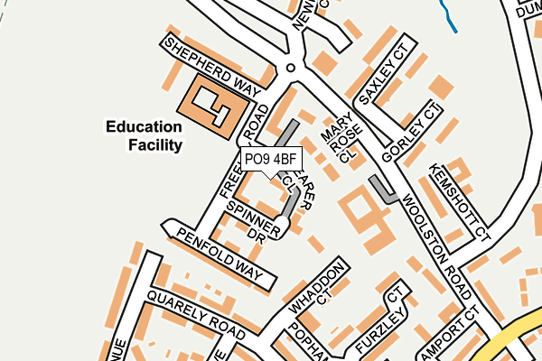 PO9 4BF map - OS OpenMap – Local (Ordnance Survey)