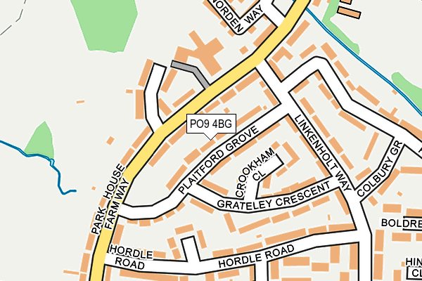 PO9 4BG map - OS OpenMap – Local (Ordnance Survey)