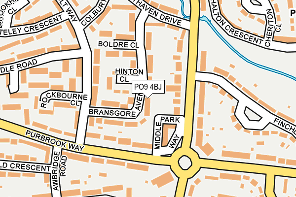 PO9 4BJ map - OS OpenMap – Local (Ordnance Survey)