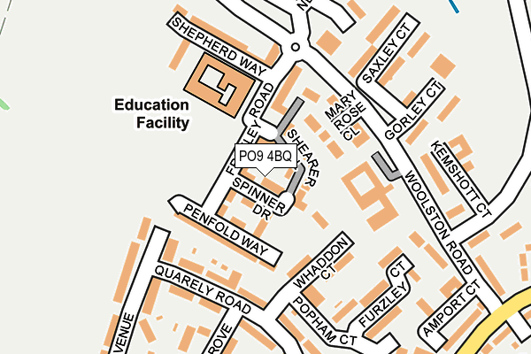 PO9 4BQ map - OS OpenMap – Local (Ordnance Survey)