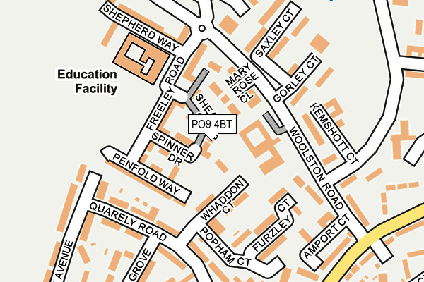 PO9 4BT map - OS OpenMap – Local (Ordnance Survey)