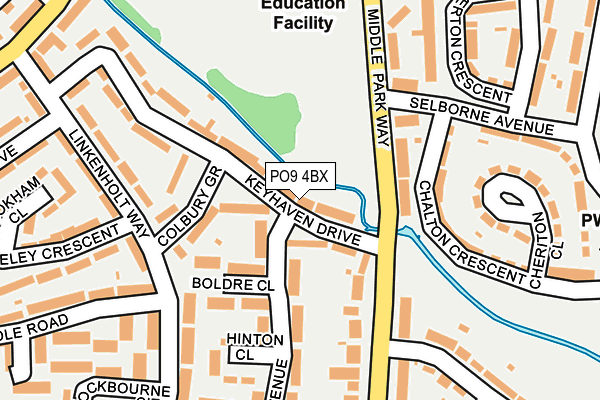 PO9 4BX map - OS OpenMap – Local (Ordnance Survey)