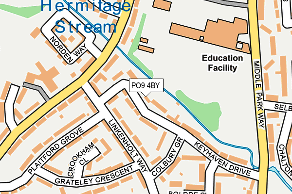 PO9 4BY map - OS OpenMap – Local (Ordnance Survey)