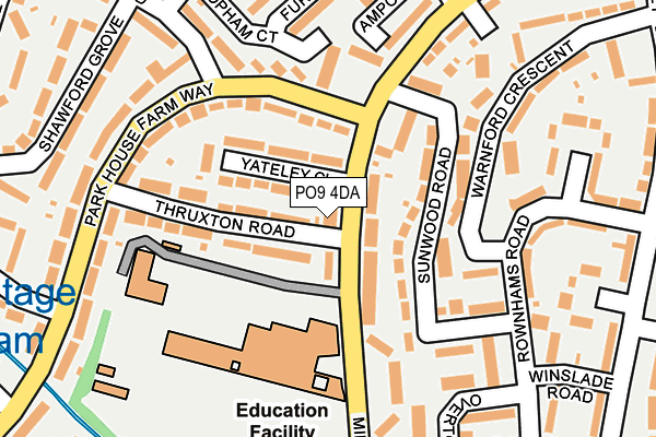 PO9 4DA map - OS OpenMap – Local (Ordnance Survey)