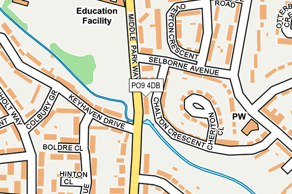 PO9 4DB map - OS OpenMap – Local (Ordnance Survey)