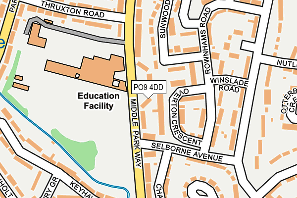 PO9 4DD map - OS OpenMap – Local (Ordnance Survey)