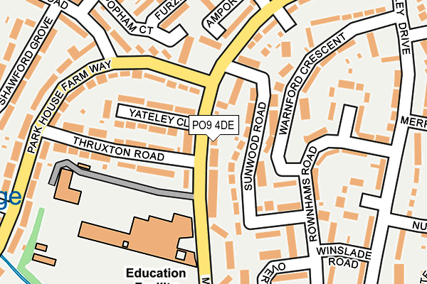 PO9 4DE map - OS OpenMap – Local (Ordnance Survey)