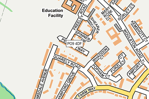 PO9 4DF map - OS OpenMap – Local (Ordnance Survey)