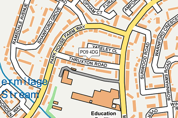 PO9 4DG map - OS OpenMap – Local (Ordnance Survey)