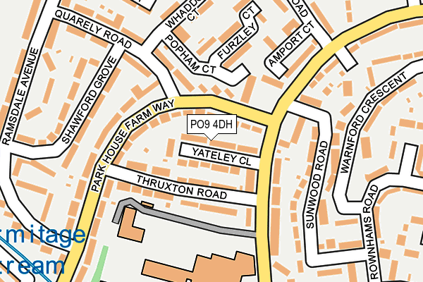 PO9 4DH map - OS OpenMap – Local (Ordnance Survey)