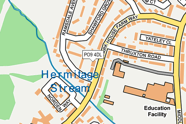 PO9 4DL map - OS OpenMap – Local (Ordnance Survey)