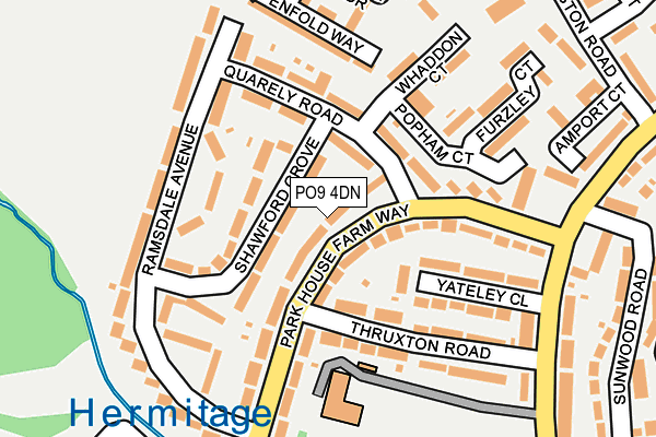 PO9 4DN map - OS OpenMap – Local (Ordnance Survey)