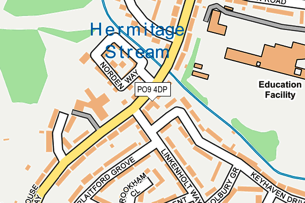 PO9 4DP map - OS OpenMap – Local (Ordnance Survey)