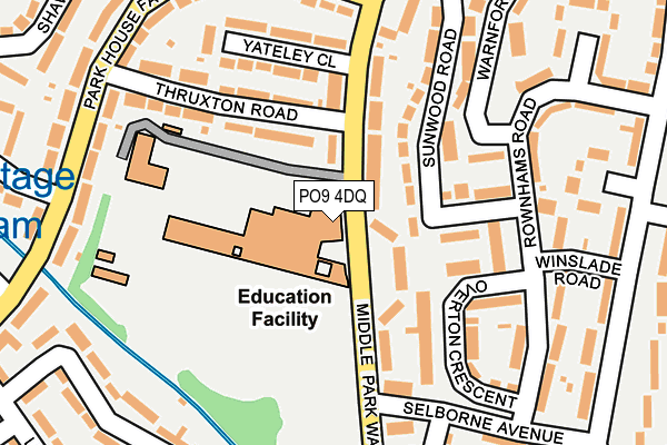 PO9 4DQ map - OS OpenMap – Local (Ordnance Survey)