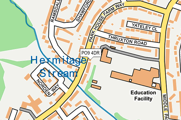 PO9 4DR map - OS OpenMap – Local (Ordnance Survey)