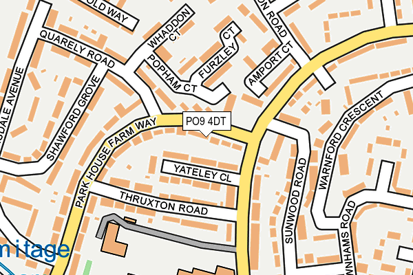 PO9 4DT map - OS OpenMap – Local (Ordnance Survey)