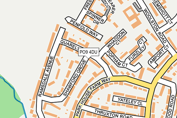 PO9 4DU map - OS OpenMap – Local (Ordnance Survey)