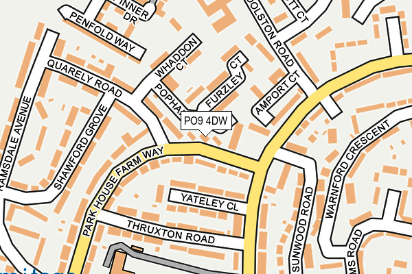 PO9 4DW map - OS OpenMap – Local (Ordnance Survey)