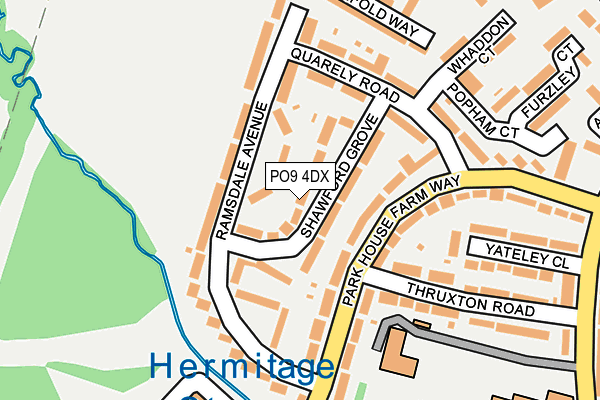 PO9 4DX map - OS OpenMap – Local (Ordnance Survey)